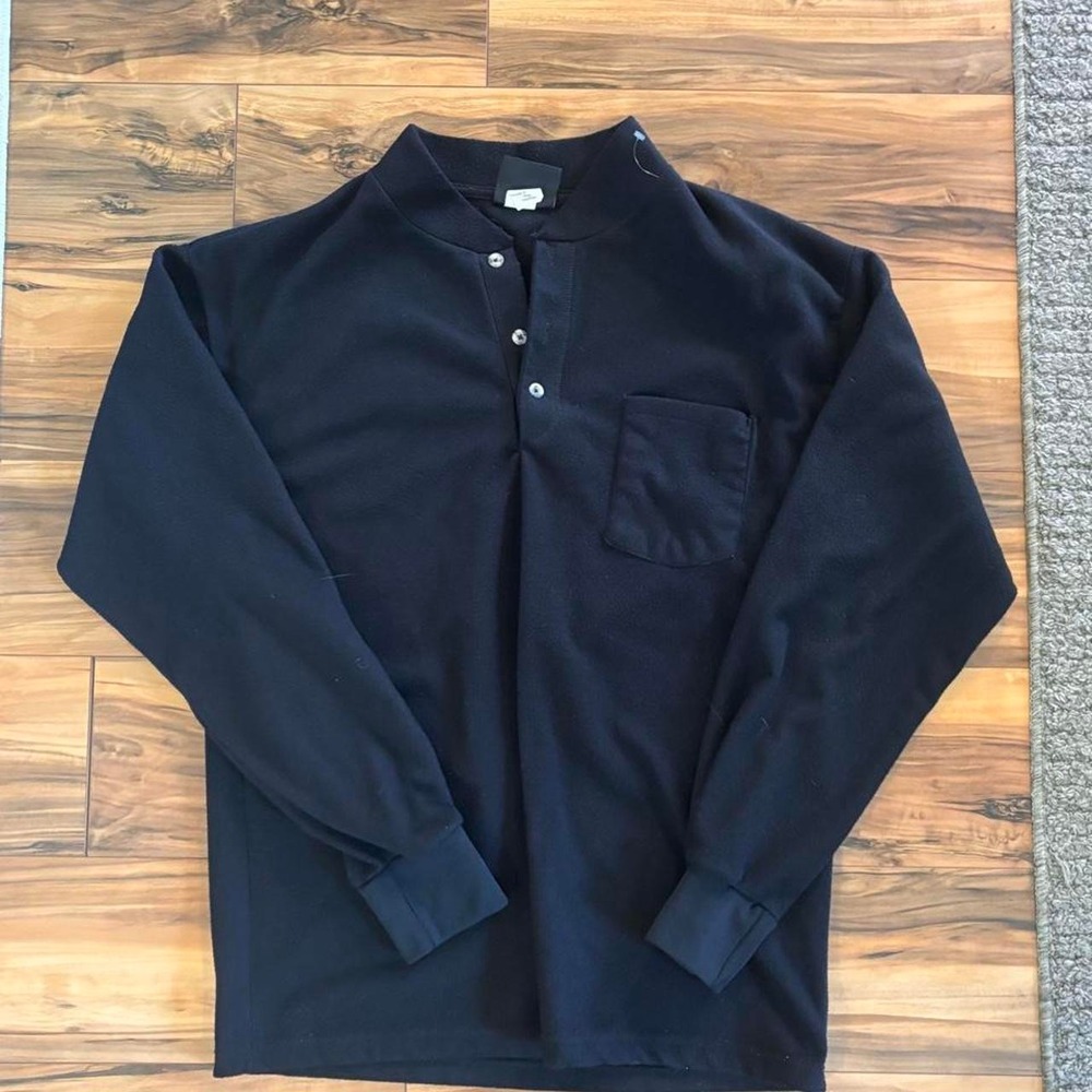 Vintage Sasquatch Black Fleece Henley Pullover